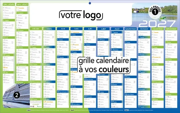calendrier bancaire personnalisé publicitaire carton rigide contrecollé