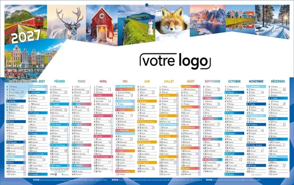 Impression calendrier bancaire personnalisé avec logo