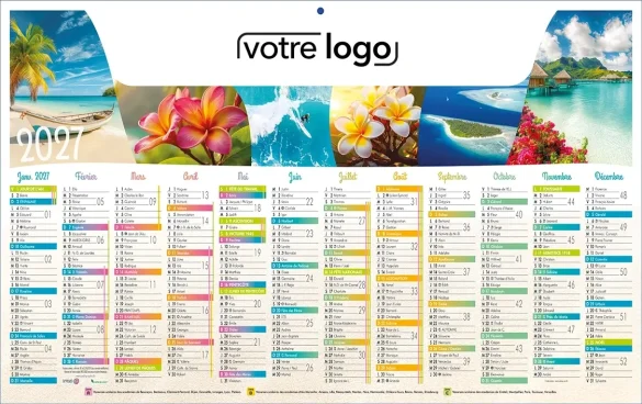 Calendrier Îles Ambulancier 12 mois sur une face