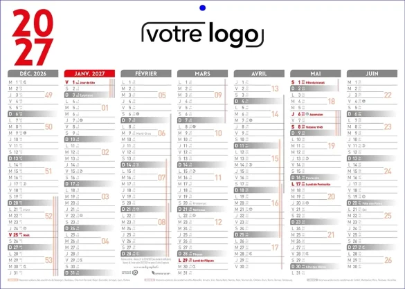 Impression sous-main calendrier publicitaire professionnel