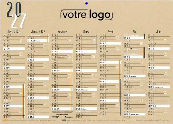 Impression sous-mains calendriers publicitaires professionnels