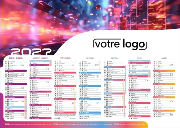 Impression calendrier sous-main personnalisé avec votre publicité