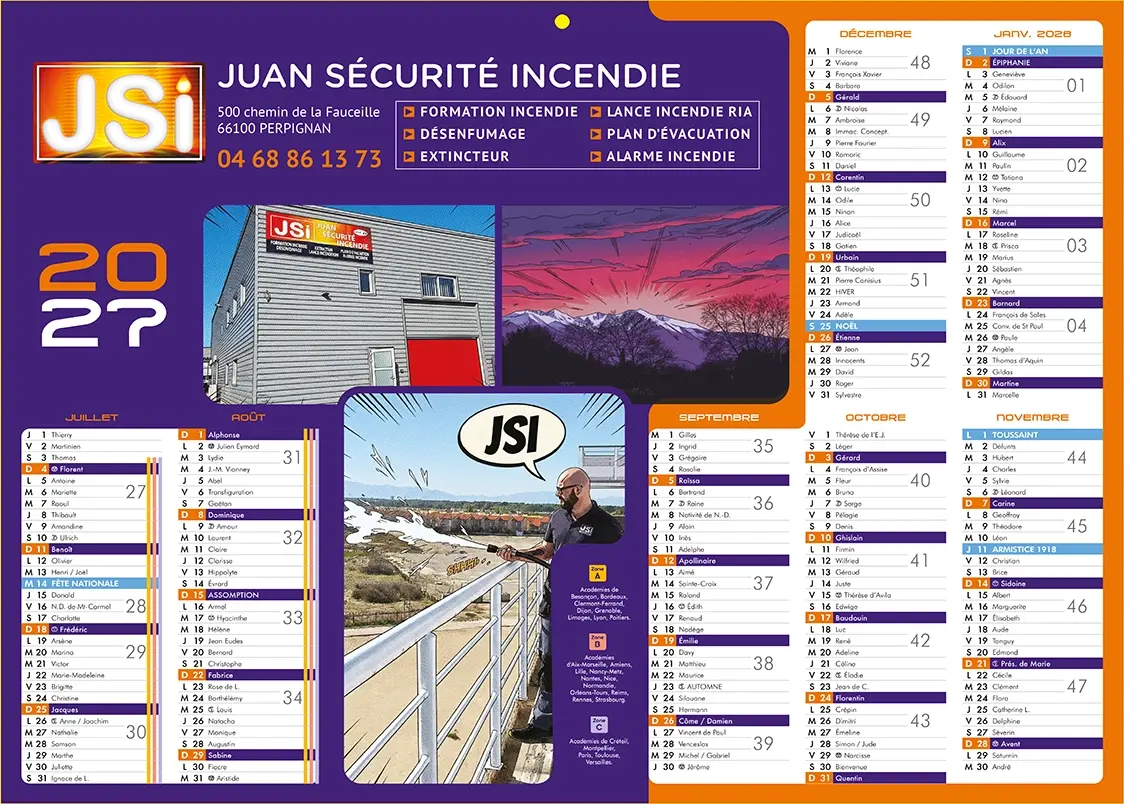 Calendrier-Personnalise-13V Impression calendrier promotionnel personnalisé pour les entreprises
