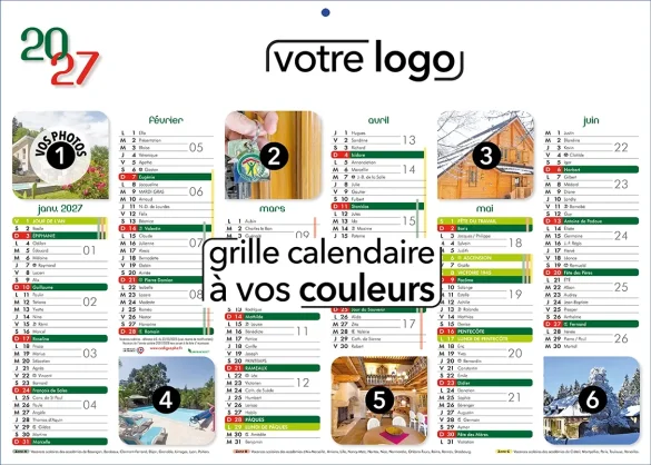 calendrier de poche 2026 2027 pas cher personnalisé avec votre pub