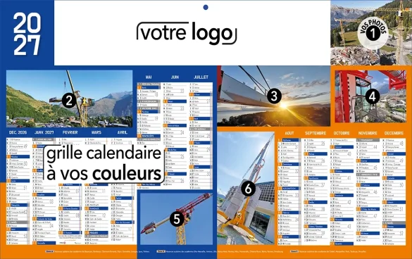calendrier maxi-bancaire personnalisé en carton rigide contrecollé