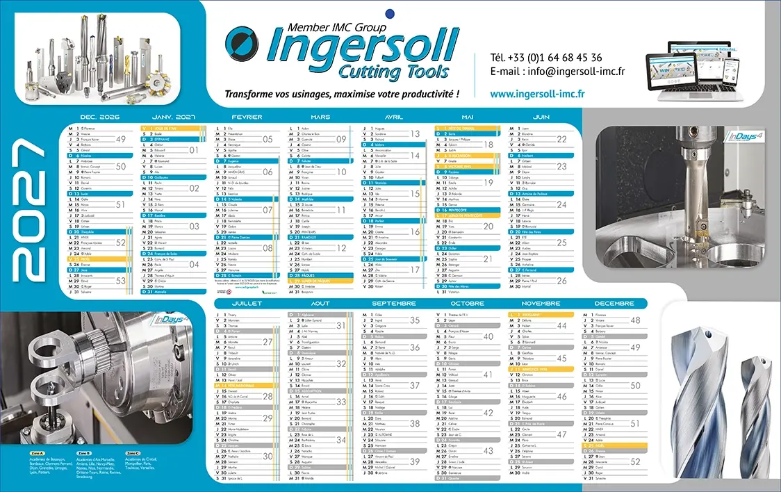 Calendrier-Personnalise-Plan8V Calendrier 100% personnalisé N°19 13 mois sur une face