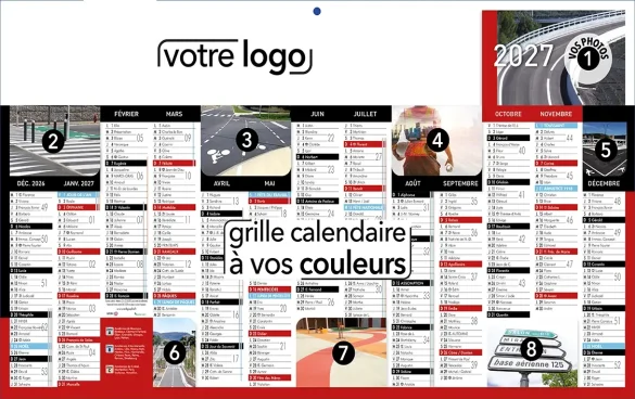 Impression calendriers professionnels personnalisés avec logo