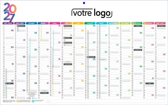 Impression calendrier illustré sous-main publicitaire rigide cartonné