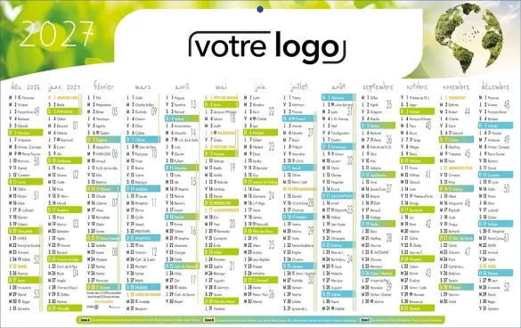 calendrier bancaire publicitaire panoramique publicitaire