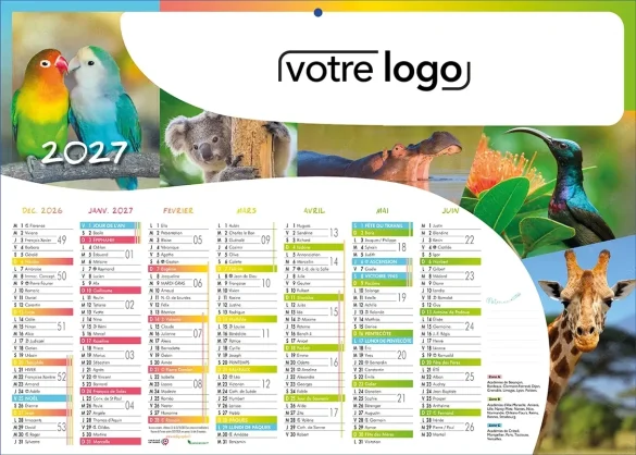 impression calendrier publicitaire personnalisé pour l'entreprise