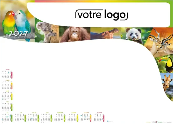 Sous-main calendrier personnalisé bancaire de bureau