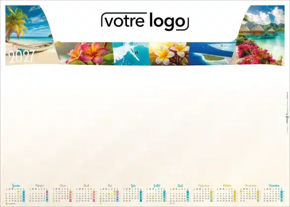 Sous-mains personnalisable 2027 personnalisé pour les sociétés