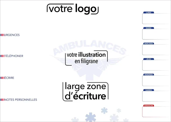 Sous-main calendrier bancaire cartonné personnalisé
