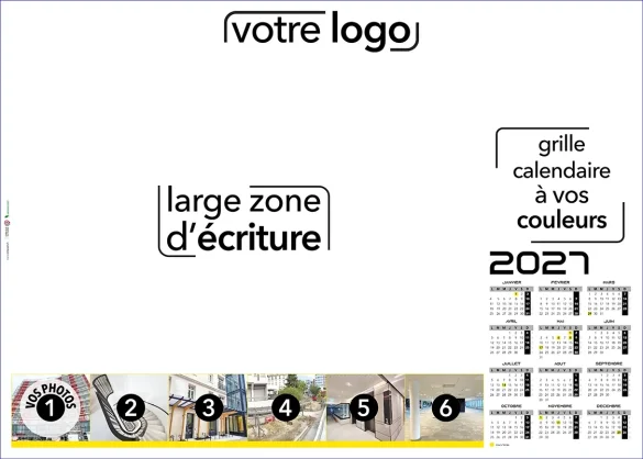 Sous-main calendrier bancaire cartonné personnalisé