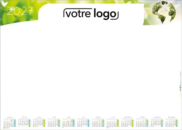 Sous-main calendrier personnalisé bancaire de bureau